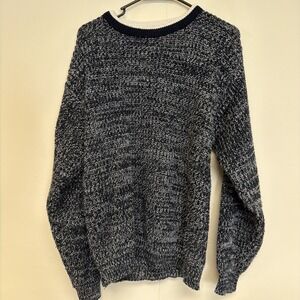 Vintage J. Riggings Men's Sweater 100%-Acrylic Black And White